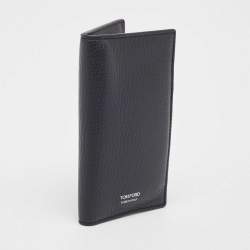 Tom Ford Navy Blue Leather Bifold Card Case