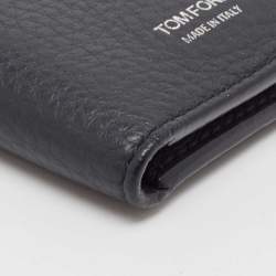 Tom Ford Navy Blue Leather Bifold Card Case