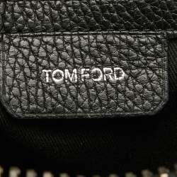 Tom Ford Black Grain Leather Messenger Bag