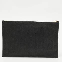 Pre Owned Tom Ford Black/Grey Denim Flat Zipped Pouch