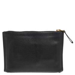 Tom Ford Black Grain Leather Buckley Zip Portfolio 