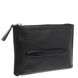 Tom Ford Black Grain Leather Buckley Zip Portfolio 