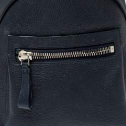 Pre Owned Tom Ford Navy Blue Leather Buckley Backpack