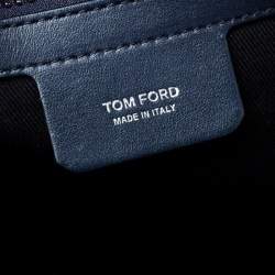 Pre Owned Tom Ford Navy Blue Leather Buckley Backpack