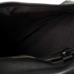 Tom Ford Black Grained Leather Buckley Flap Messenger Bag