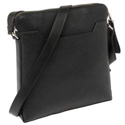 Pre Owned Tom Ford Black Grain Leather Messenger Bag