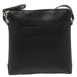 Pre Owned Tom Ford Black Grain Leather Messenger Bag