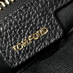 Tom Ford Black Grained Leather Buckley Backpack