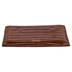 Tom Ford Brown Alligator Card Holder