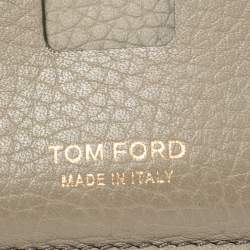Tom Ford khaki Green Leather T Bar Card Holder