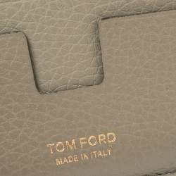 Tom Ford khaki Green Leather T Bar Card Holder