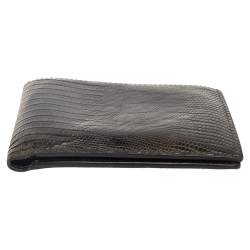 Tom Ford Black/Green Lizard Embossed Leather Bifold Wallet