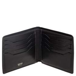 Tom Ford Black/Green Lizard Embossed Leather Bifold Wallet