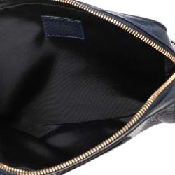 Tom Ford Navy Blue Leather Zip Around Wristlet Pouch