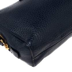 Tom Ford Navy Blue Leather Zip Around Wristlet Pouch