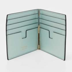 Pre Owned Tom Ford Blue Leather Money Clip Wallet