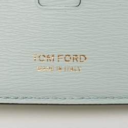 Pre Owned Tom Ford Blue Leather Money Clip Wallet