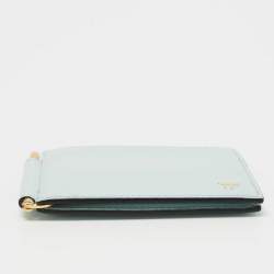 Pre Owned Tom Ford Blue Leather Money Clip Wallet