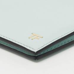 Pre Owned Tom Ford Blue Leather Money Clip Wallet