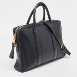 Tom Ford Black Leather Buckley Briefcase Bag