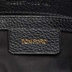 Tom Ford Black Leather Buckley Briefcase Bag
