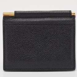 Tom Ford Black Leather TF Logo Money Clip 