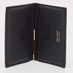 Tom Ford Black Leather TF Logo Money Clip 