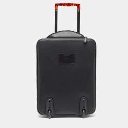 Tom Ford Black Leather Rolling Suitcase