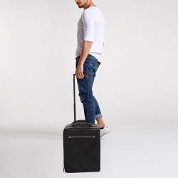 Tom Ford Black Leather Rolling Suitcase