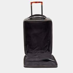 Tom Ford Black Leather Rolling Suitcase