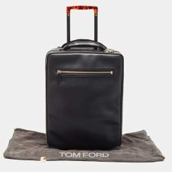 Tom Ford Black Leather Rolling Suitcase