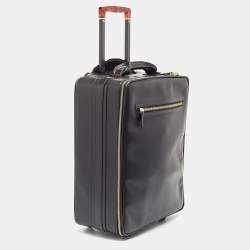 Tom Ford Black Leather Rolling Suitcase