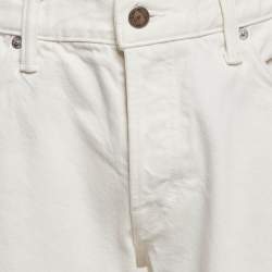 Pre Owned Tom Ford White Denim Straight Leg Jeans L Waist 34"