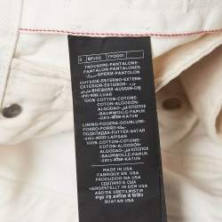 Pre Owned Tom Ford White Denim Straight Leg Jeans L Waist 34"