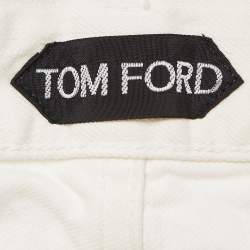 Pre Owned Tom Ford White Denim Straight Leg Jeans L Waist 34"