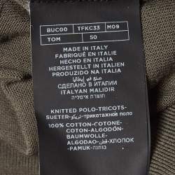 Tom Ford Green Cotton Knit Polo T-Shirt L