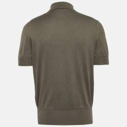 Tom Ford Green Cotton Knit Polo T-Shirt L