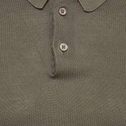 Tom Ford Green Cotton Knit Polo T-Shirt L
