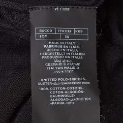 Tom Ford Black Cotton Knit Polo T-Shirt L