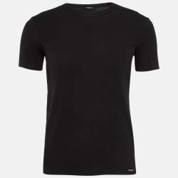 Pre Owned Tom Ford Black Cotton Knit Crew Neck T-Shirt S