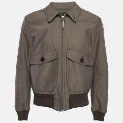 Pre Owned Tom Ford Green Cotton Blend Zip-Up Jacket L