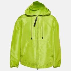 Pre Owned Tom Ford Green Silk Blend Boxy Fit Hooded Jacket M