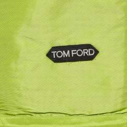 Pre Owned Tom Ford Green Silk Blend Boxy Fit Hooded Jacket M