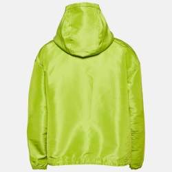 Pre Owned Tom Ford Green Silk Blend Boxy Fit Hooded Jacket M