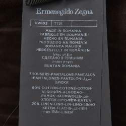 Pre Owned Tom Ford Olive Linen Blend Cargo Pants XL