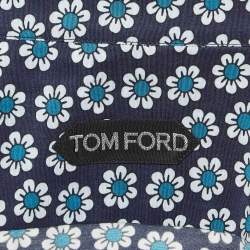 Tom Ford Blue Floral Print Poplin Shirt L