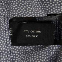 Tom Ford Blue Dotted Cotton & Silk Buttoned-Up Shirt L