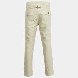 Tom Ford Cream Cotton Slim Fit Trousers M