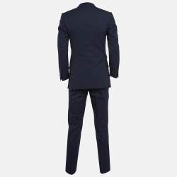 Tom Ford Navy Blue Wool Blazer & Pants Suit Set S