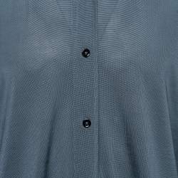 Tom Ford Blue Stretch Knit Button Front Shirt XL